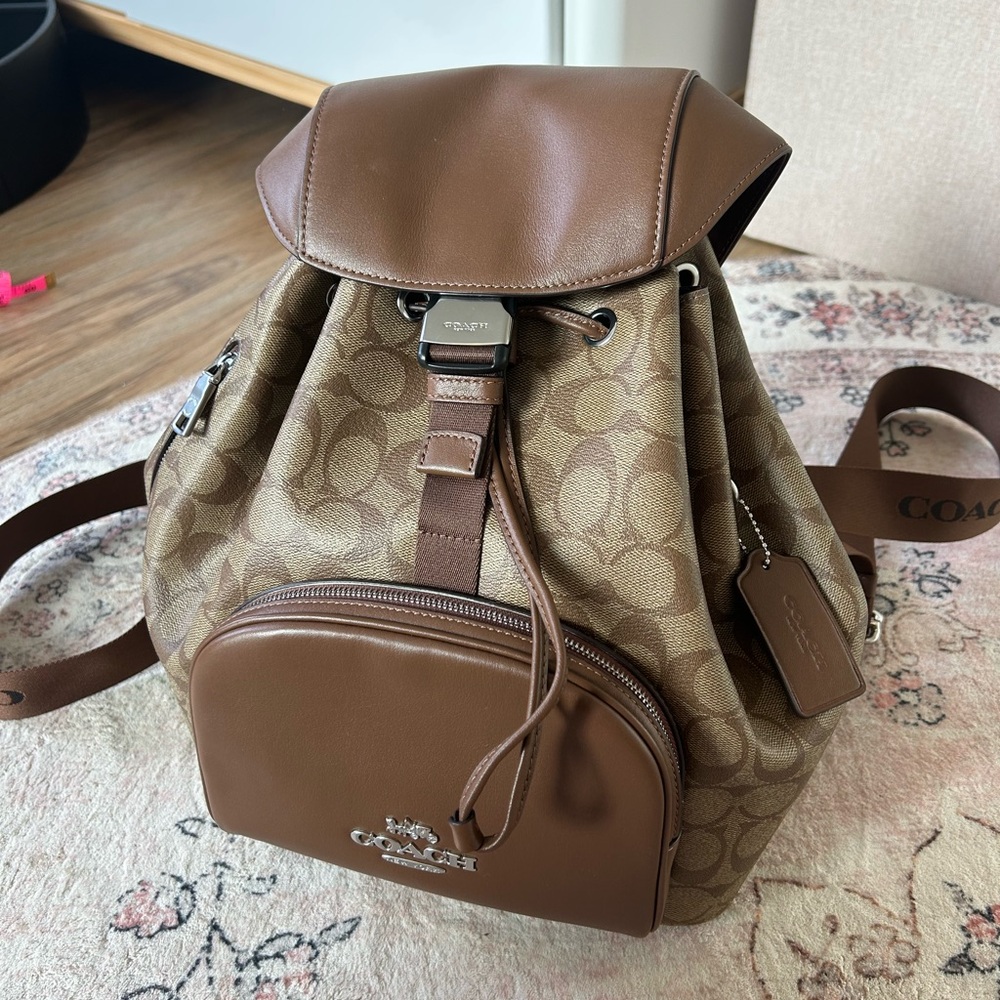 Authentic Coach Brown Monogram Backpack - image 1